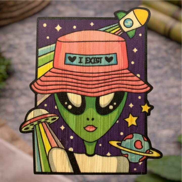 Alien I Exist for wholesale by Bamboo Wood Stickers