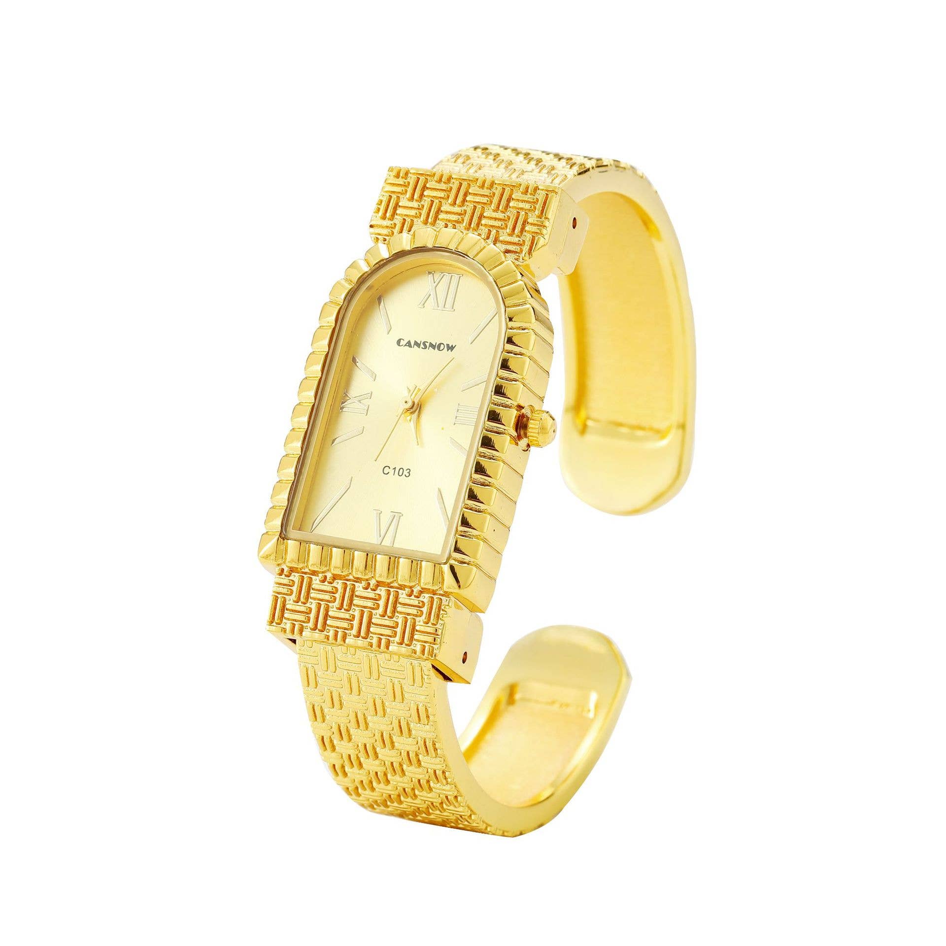 WoodWristCo - Wholesale Wrist Watch - Women's - Women Gold Plated Bangle Bracelet Watches1