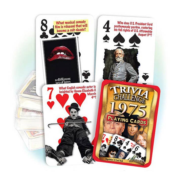 Flickback - Wholesale Playing Cards - 1975 Trivia Challenge Playing Cards: 45th Birthday Anniversary Gift