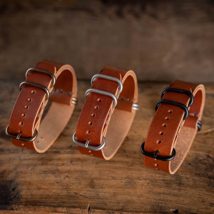 N.A.T.O. Læder urrem brun for engroshandel hos Craft and Lore