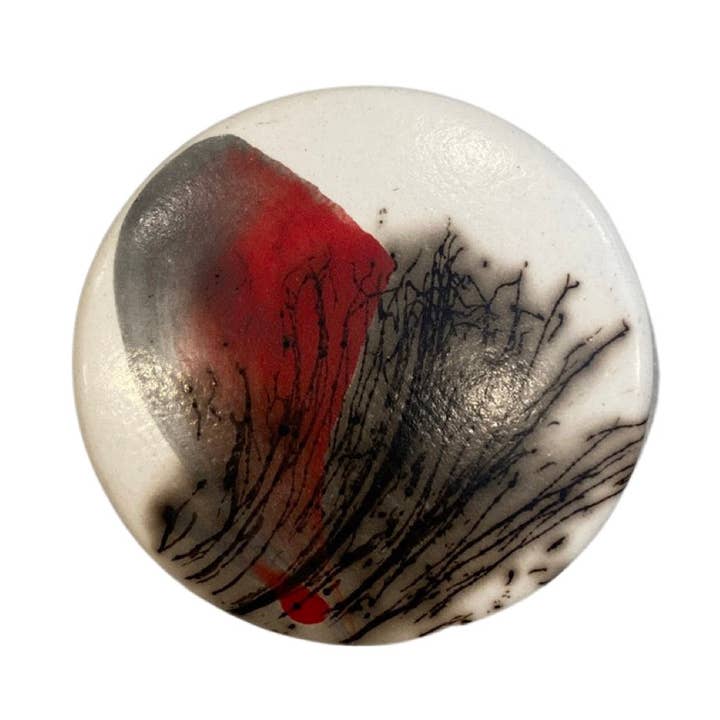 Magnetisk sjalslukning - kulmalet med rød og grå for engroshandel hos Lickin Flames