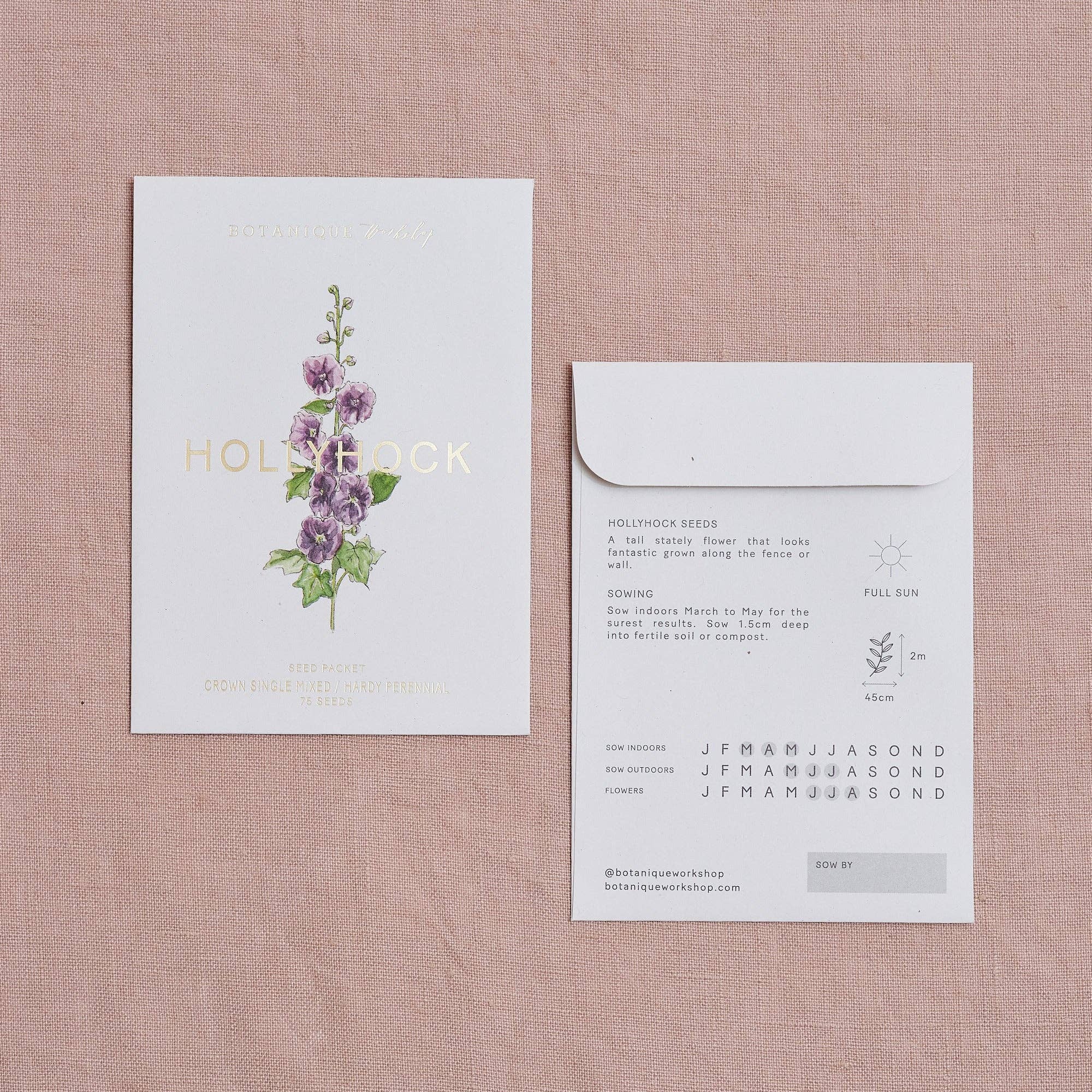 Botanique Workshop - Wholesale Plant seeds - Hollyhock Crown Single Mixed Seed Packet1