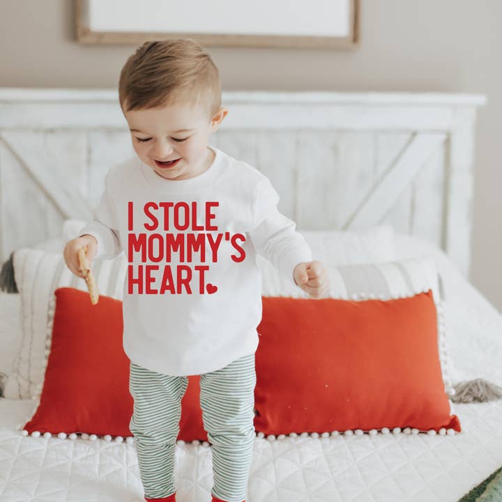 I Stole Mommy's Heart Valentine's Day Graphic Tee for wholesale by ZZ Threadz