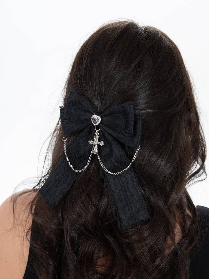 Victorian Lace Bow Hair Clip for wholesale by Pamela Mann