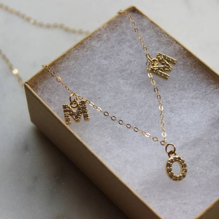 Laalee Jewelry – Großhandel Kette mit Anhänger/Charm – Gold Mom Halskette, Gold MOM Schmuck