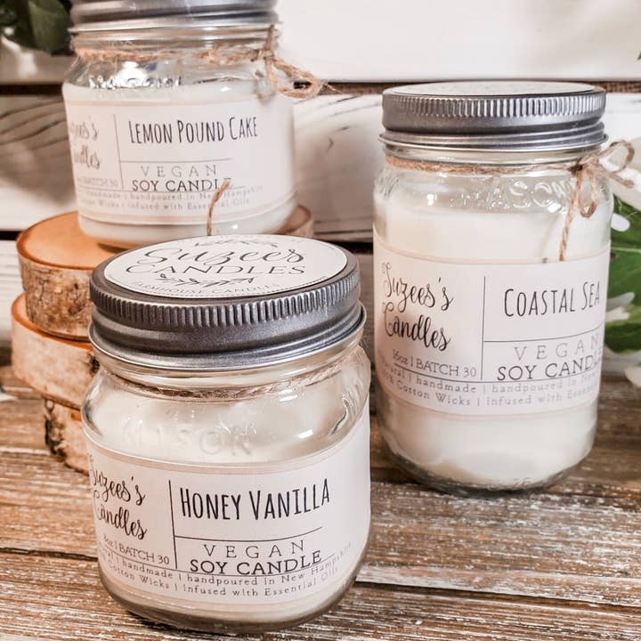 Suzee's Candles - Wholesale Jar/Filled Candle - 16oz Herb Mint Garden Candle, Herb candle, Farmhouse Candles