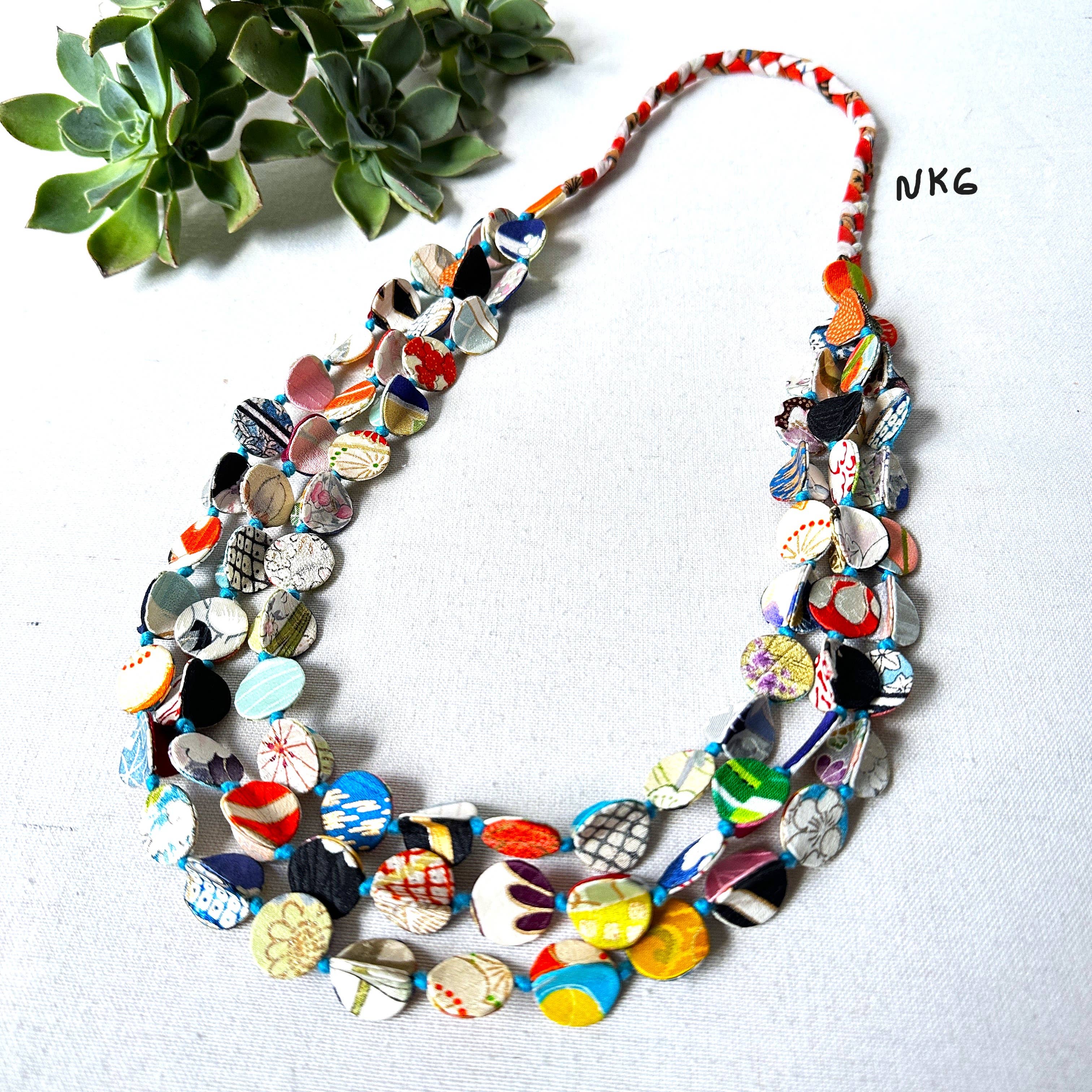 Sophie Silks - Vente Colliers plastrons - Collier kimono en corde à trois brins6