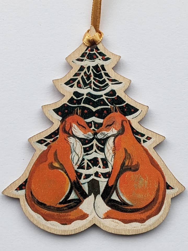 Foxes Wooden Decoration for wholesale by Driftwood Designs