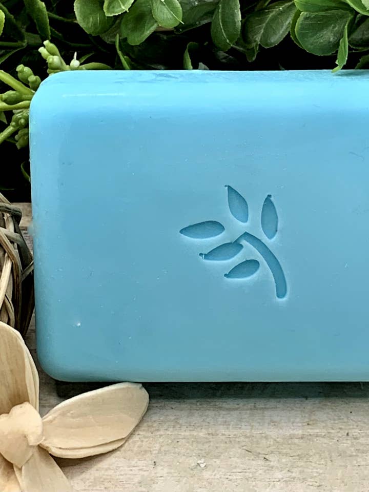 Artisian Light Blue Bar of Soap in your choice of scent for wholesale by Plunk Soap and Candle Company