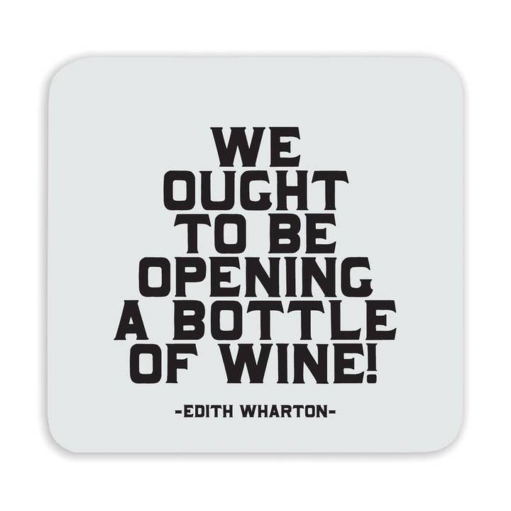 Coasters - CS249- Bottle Of Wine (Edith Wharton) for wholesale by Quotable