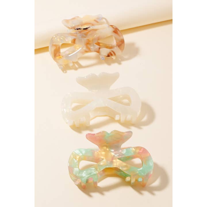 Set di 3 pinze per capelli a forma di 8 in resina mista per la vendita all'ingrosso da parte di Anarchy Street