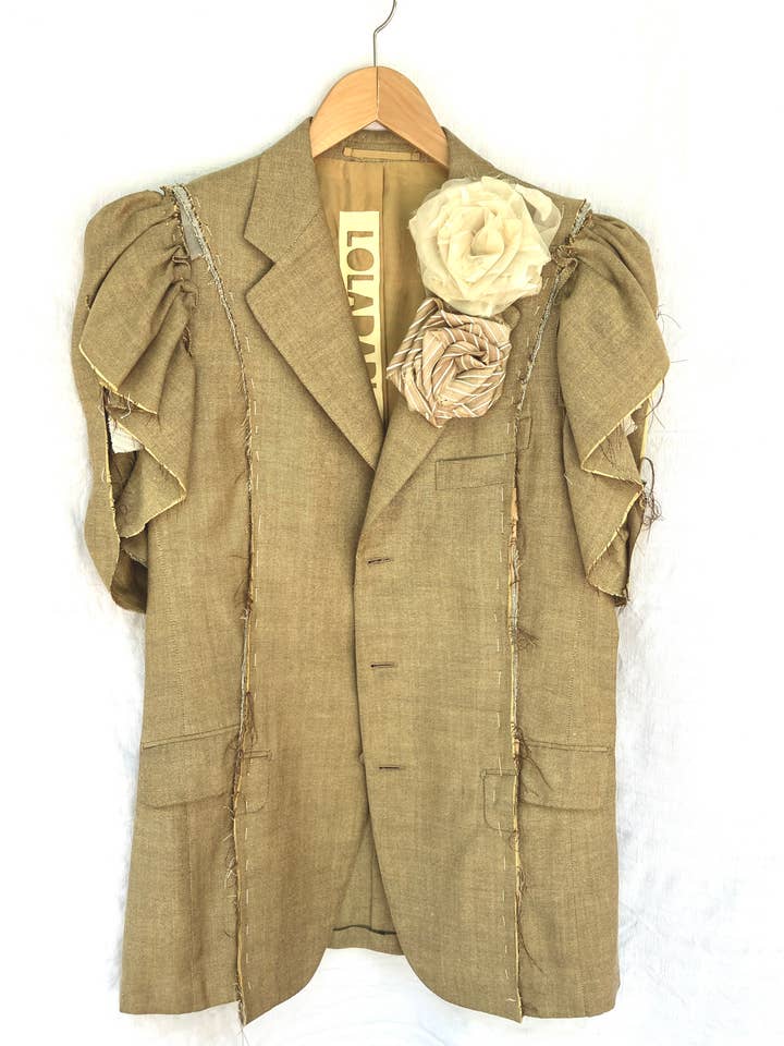 PUFF SLEEVES UPCYCLED BLAZER for wholesale by LOLADARLING