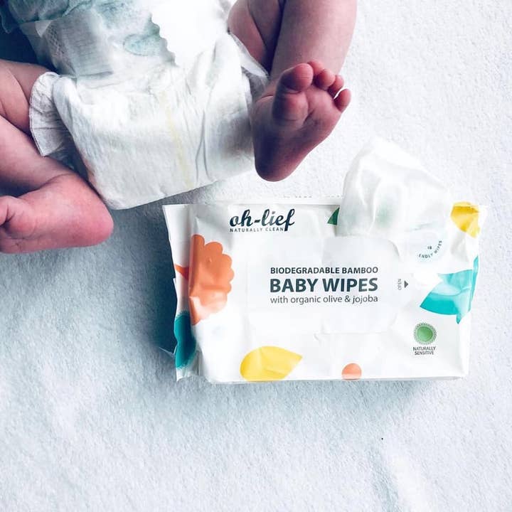 Oh-Lief Natural Products UK LTD - Wholesale Face & Body Wipes - Baby - Oh-Lief Biodegradable Bamboo Baby Wipes 64's