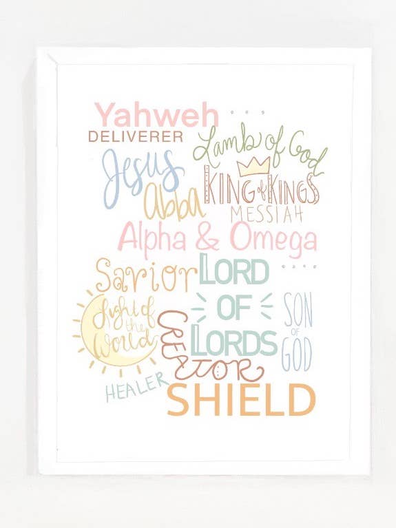 Names Of God Original Wall Art for wholesale by The Painted Katie