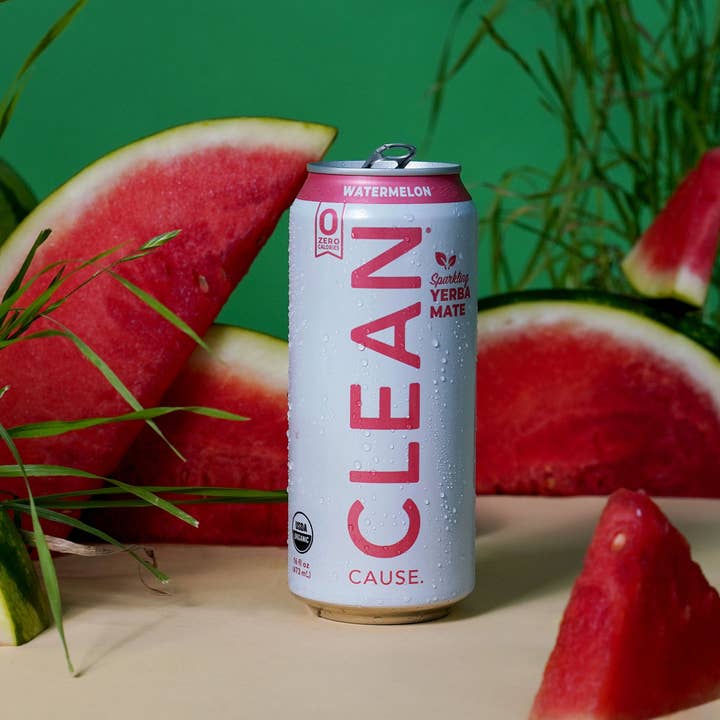 CLEAN Cause - Wholesale Iced Tea - Organic Watermelon Zero Calorie Yerba Mate Tea- 12-pack Cans4
