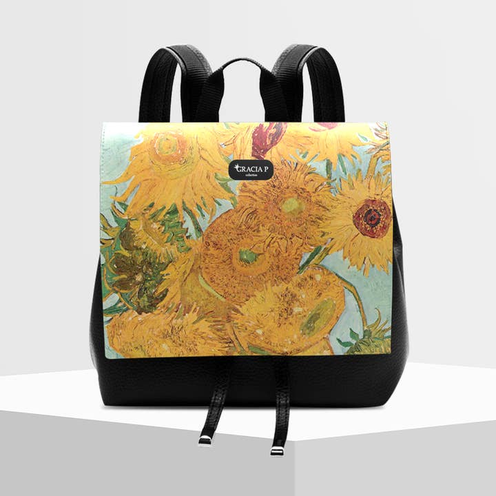Molly Backpack by Gracia P - Italian Backpack - Sunflowers flower for wholesale by GLOBALSHOP SRL