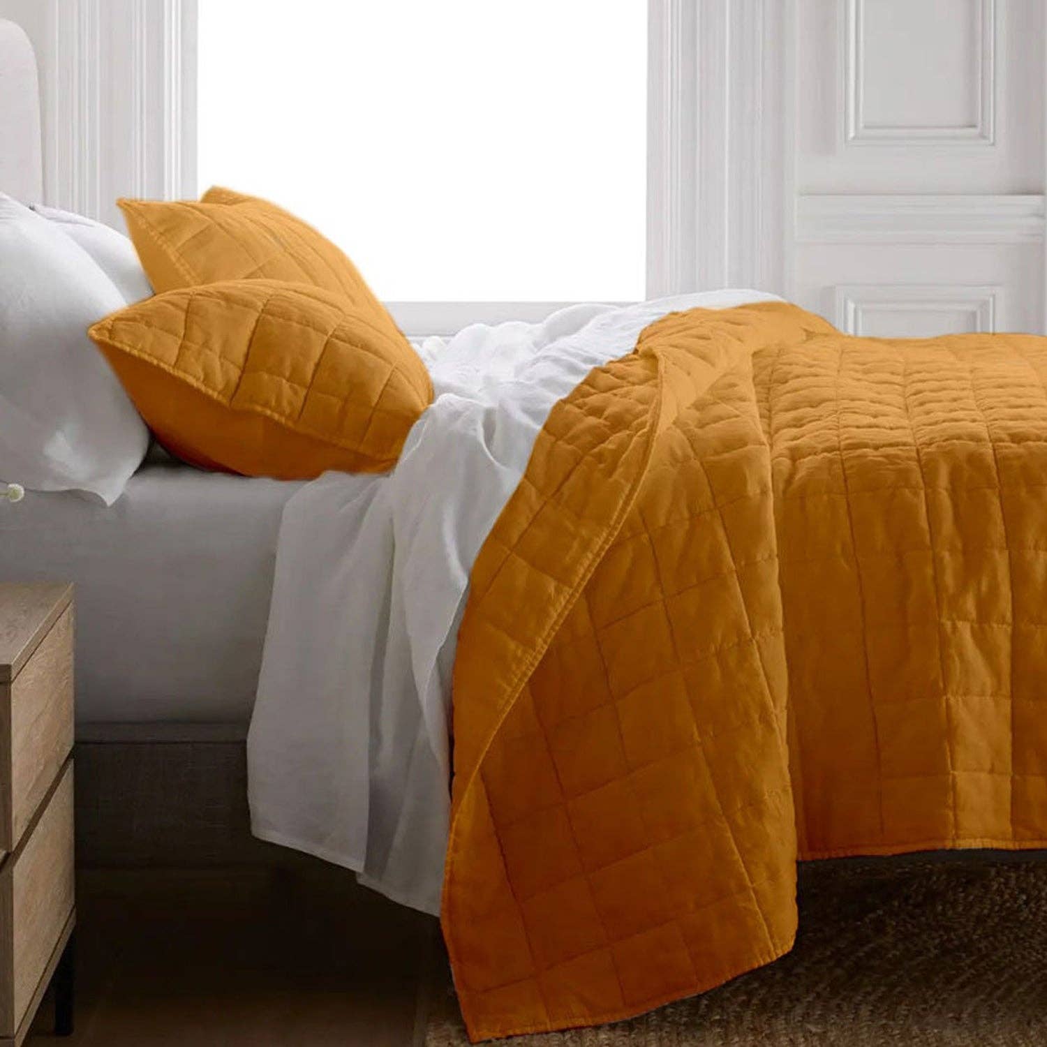 The Tangerine Store - Wholesale Bedding Set - Box stitch - Linen Cotton Quilt Sets2