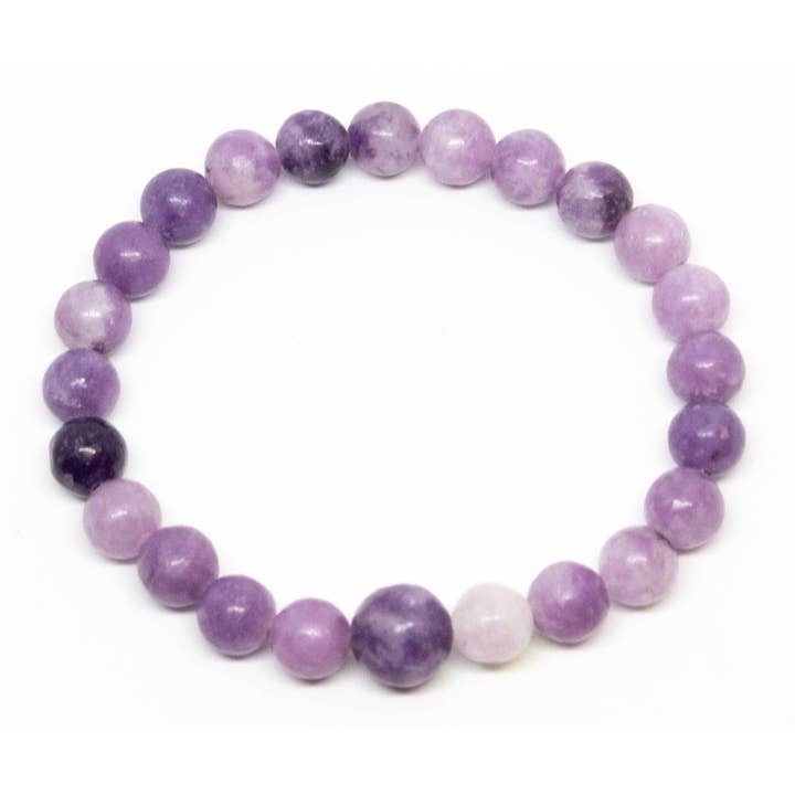 Namu Baru Inc. - Wholesale Beaded Bracelet - Lepidolite Beaded Bracelet Wrist Mala 8mm - Average Wrist1