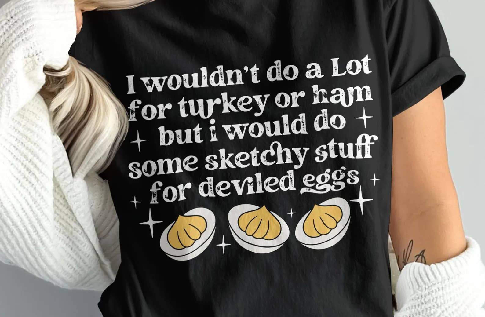 Dig Your Roots Boutique - Wholesale T-Shirt (Graphic) - Women's - Sketchy Stuff for Deviled Eggs