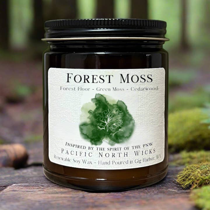 Forest Moss Candle | Mossy Woods | PNW Inspired | Soy Wax for wholesale by Pacific North Wicks