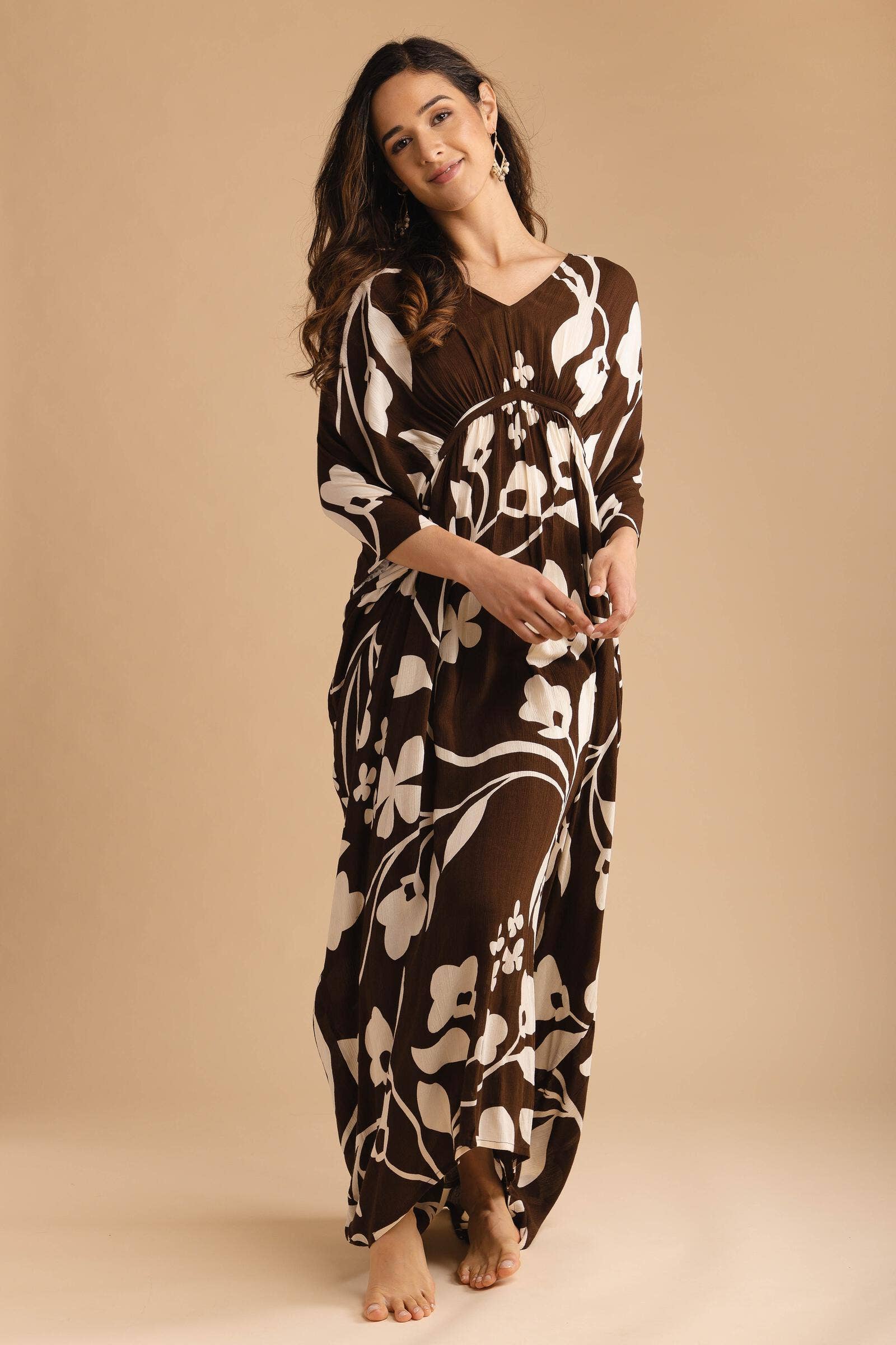 SAACHI - Wholesale Kaftan - Women's - Bold Floral Kaftan Maxi7