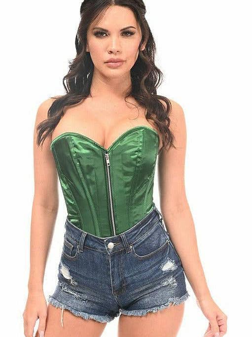 Daisy Corsets - Wholesale Corset - Women's - Top Drawer Dark Green Satin Steel Boned Corset