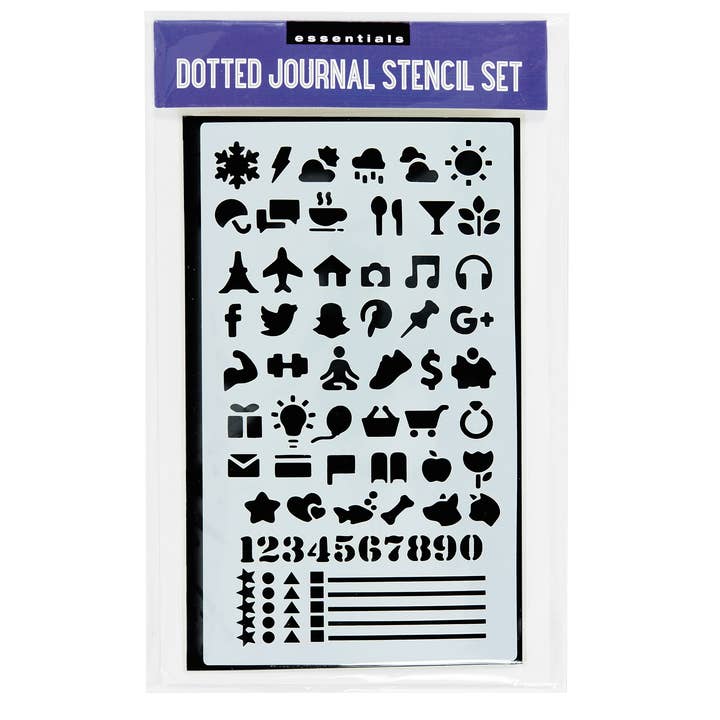 Peter Pauper Press - Wholesale Stencil/Craft Die - Essentials Dotted Journal Stencil Set16