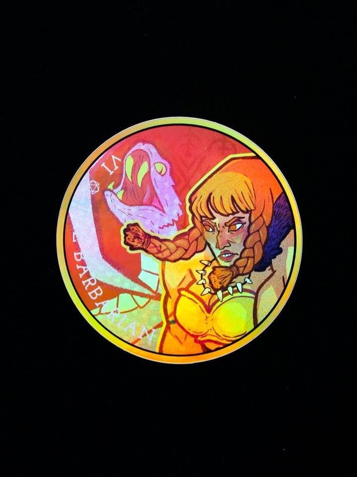 Vinyl Sticker - Holographic Barbarian for wholesale by Weird Works LLC