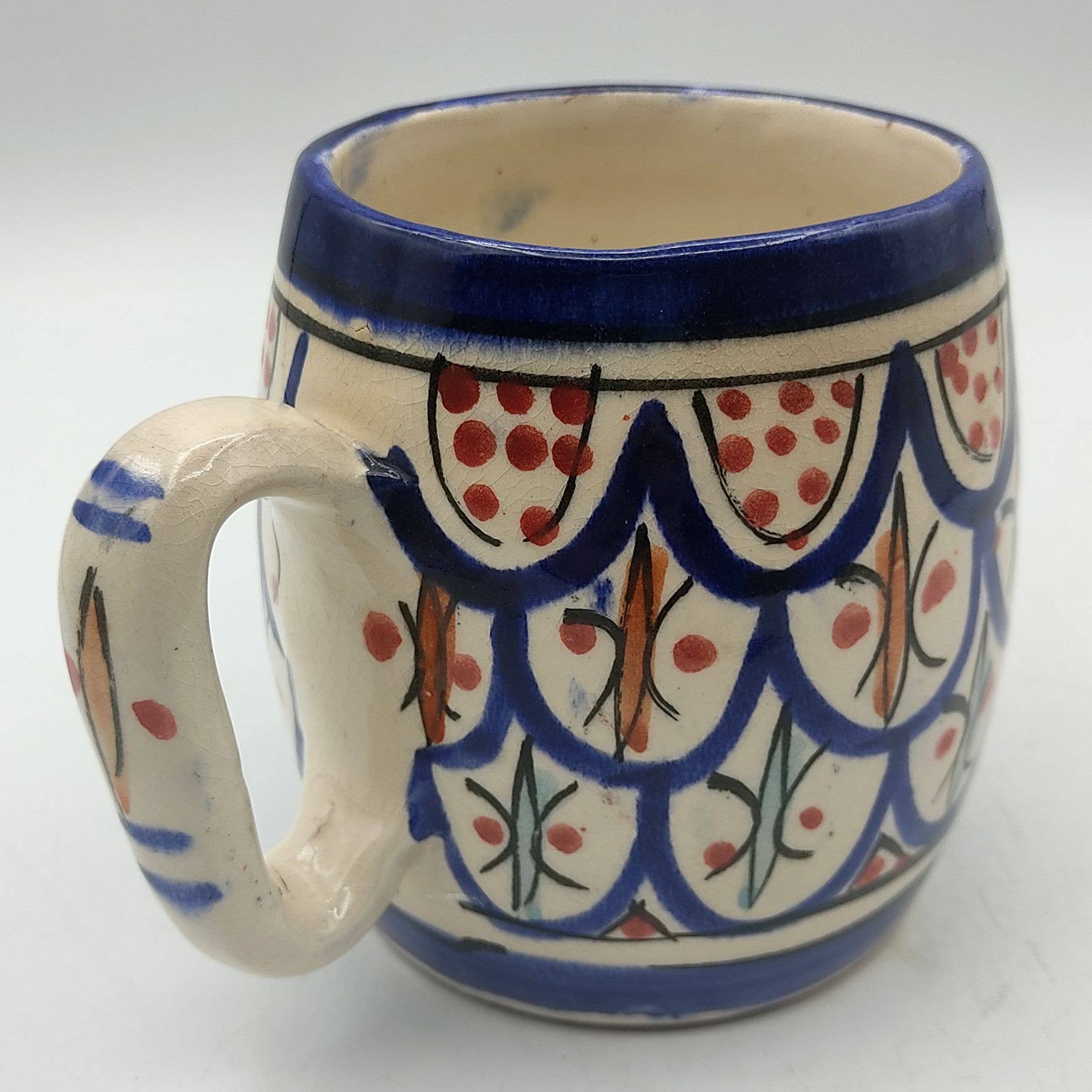 Etnico del Mondo - Wholesale Coffee Mug - Hand-Painted Terracotta Ceramic Mug from Safi #12