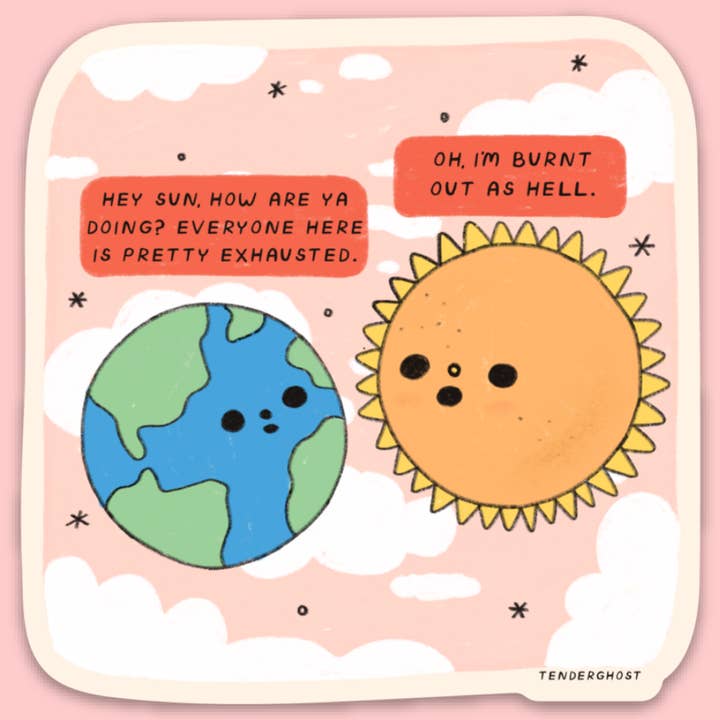 Autocollant Burnt Out pour la vente par Tender Ghost