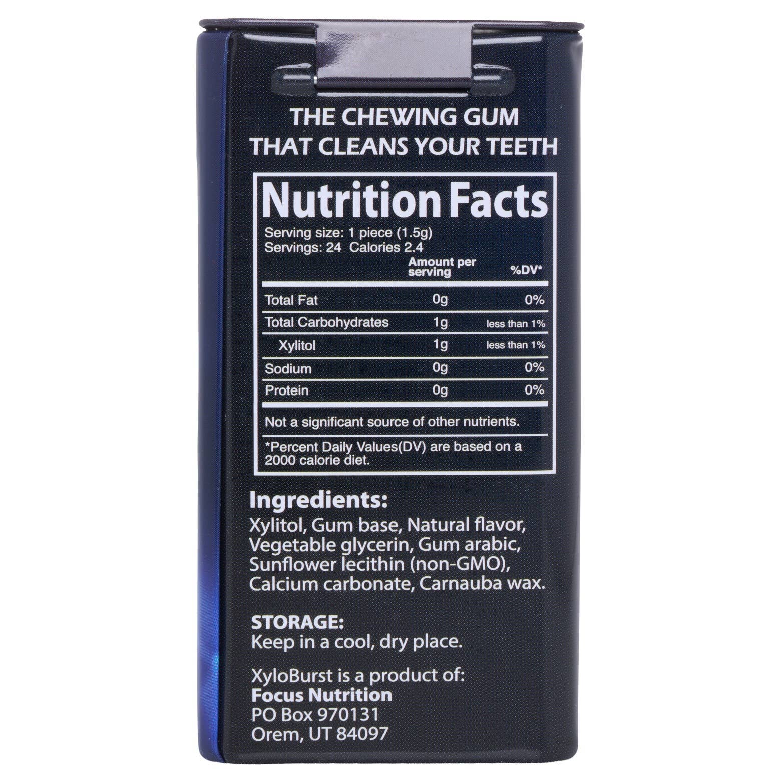 Focus Nutrition - Wholesale Chewing Gum - Xyloburst Sugar-Free Peppermint Gum 24 ct. Jar (8-pack)1