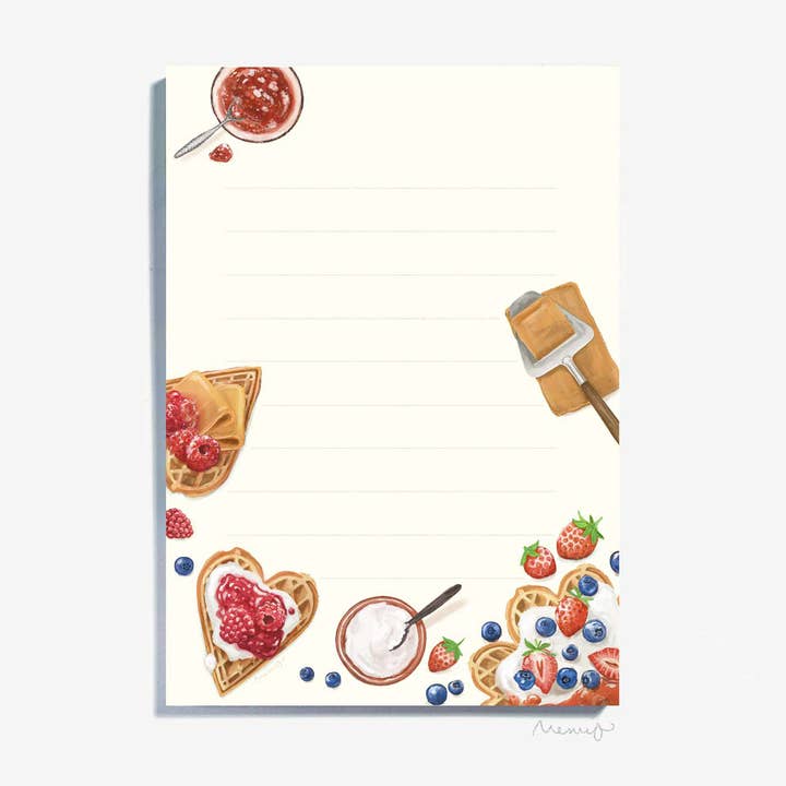 Norwegian Waffles A6 Notepad for wholesale by Memio Illustrated Designs