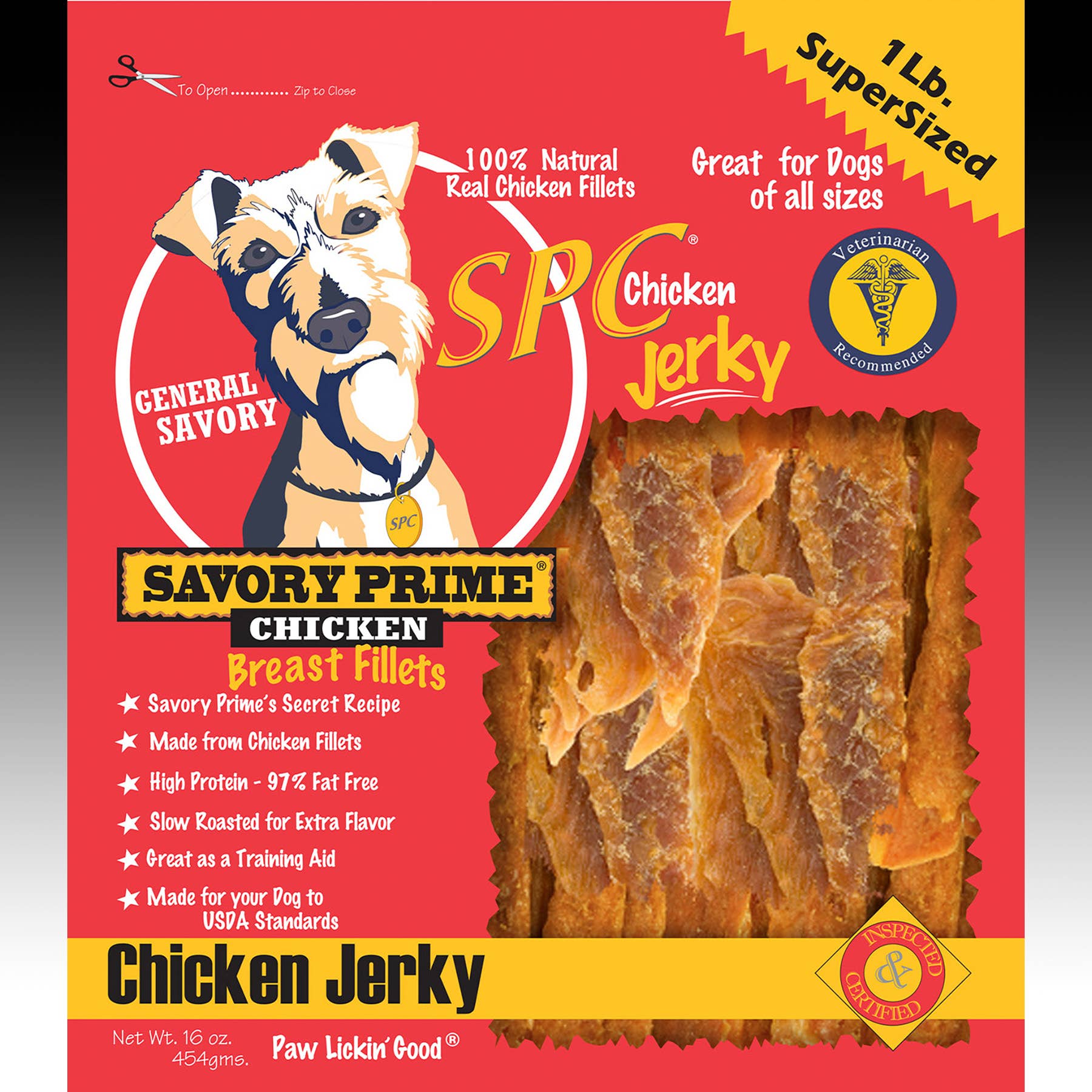 Savory Prime - Wholesale Pet treats – Dog - Natural Chicken Jerky Breast 16 oz.0