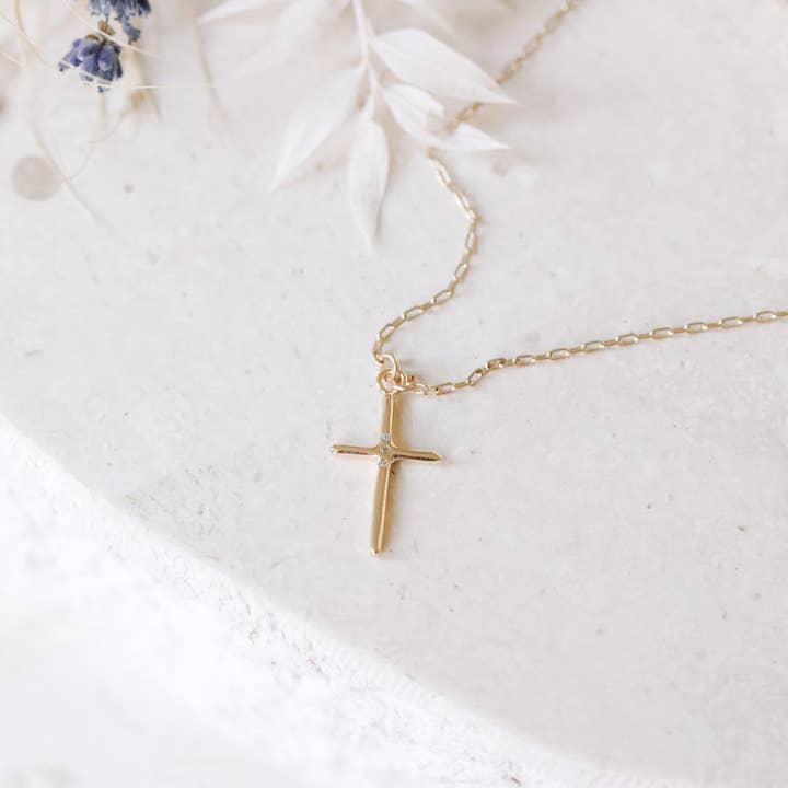 The Gilded Witch - Wholesale Pendant/Charm Necklace - La Croix "The Cross" Necklace: French Gothic Gold Filled4