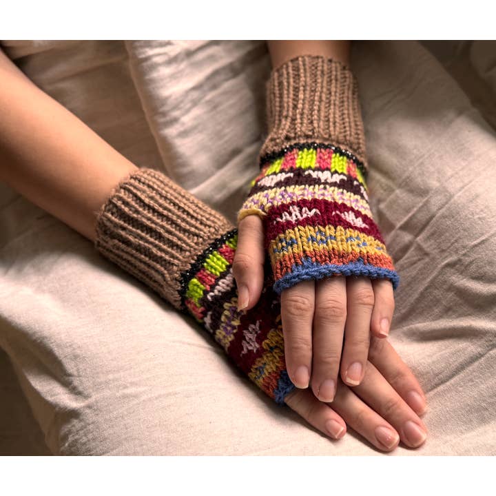 miglo - Wholesale Gloves - Women's - Boho Handmade Fingerless Gloves Vison5