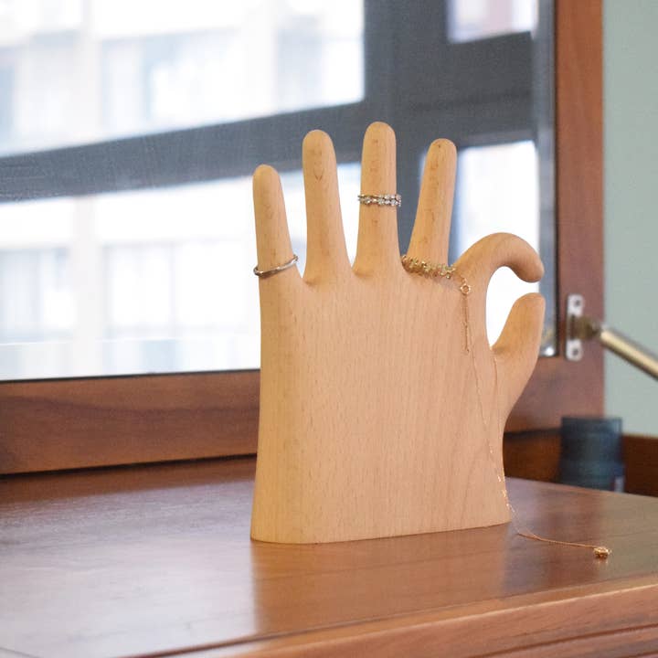 Senser Woodcraft – Suporte de joias e exposição por atacado – Suporte para Joias 'Mais Dedos' - Decoração para Mesa1