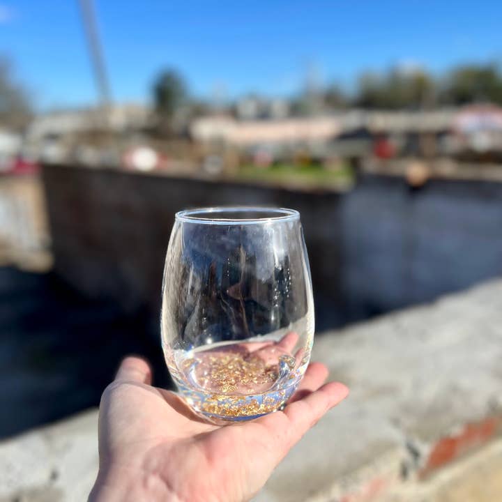 Gold Flake Weinglas für den Großhandel von Dunkington