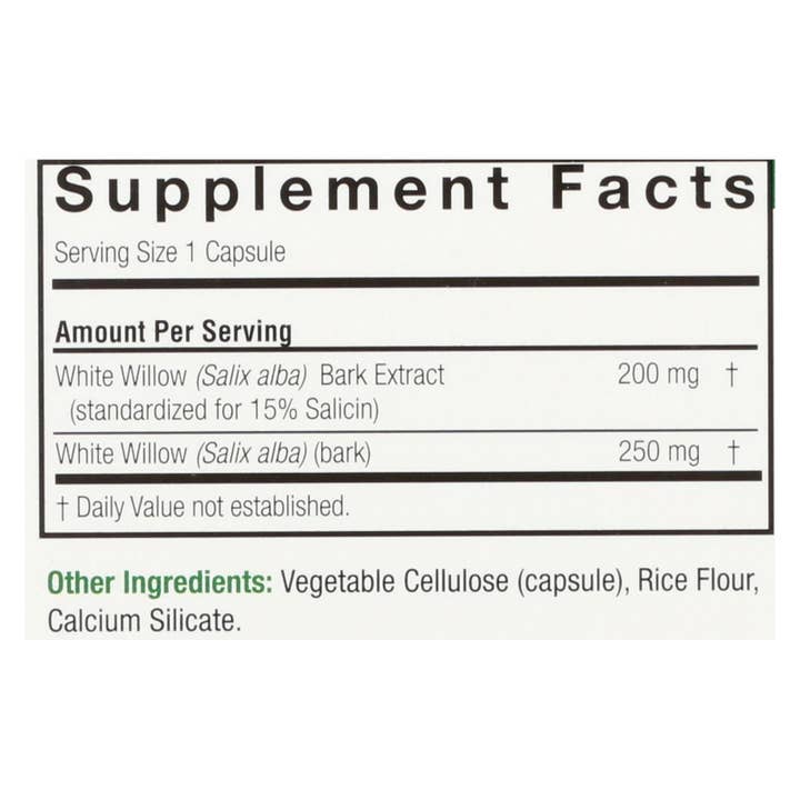 Everyday Supply Co - Wholesale Oral Supplement/Vitamin - Nature's Answer - White Willow Bark Standardized - 60 vcaps2