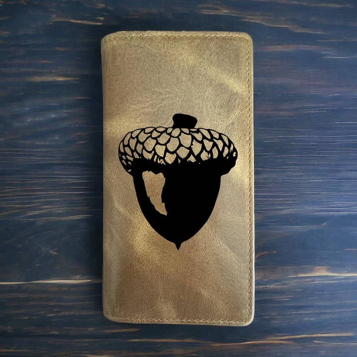 Acorn Rodeo Cowboy Western Premium Buffalo Leather Wallet for wholesale by Texan Customs