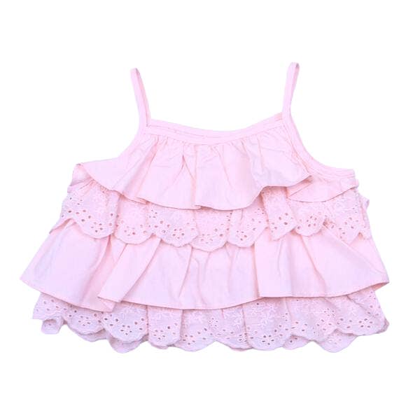 Pink S85 20135 Eyelet Tiered Tank for wholesale on Faire