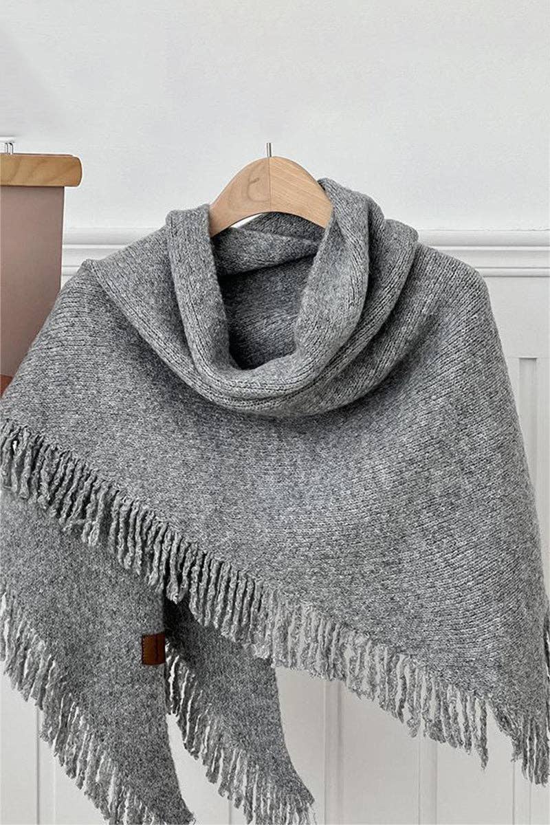 Mccolin - Wholesale Poncho - Women's - Fringed Edge Knit Poncho4