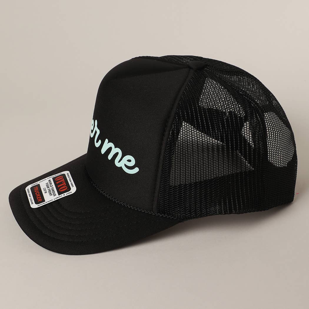 Fashion City – Engroshandel Trucker hat - Unisex – Øl Mig Tekst Printet Mesh Ryg Skum Trucker Kasket2