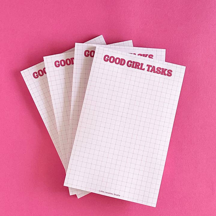 God pige opgaver notesblok | Sjov boglig papirvarer for engroshandel hos Little Lovelies Studio