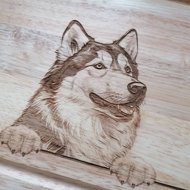 Doughty Designs – wholesale Cutting board – Siberian Husky Dog Design #3 Chopping Board (30x20x1.7cm).