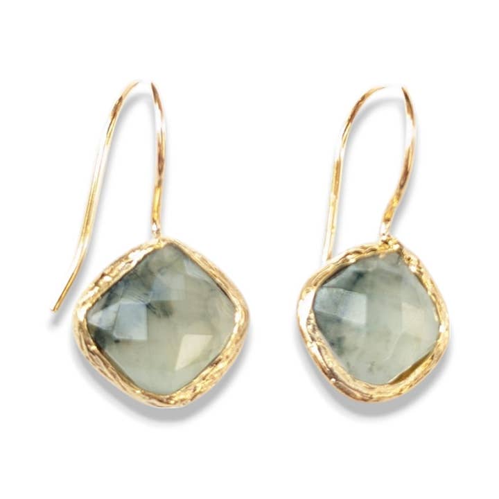 ✨ Aventurine Drop Earrings | Gold-Plated for wholesale by ZEYZEY