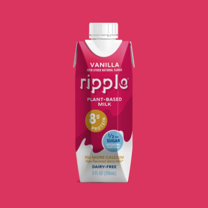 Ripple Foods – wholesale Vegetabilisk mjölk – Ripple On-The-Go Vaniljmjölk (4 lådor med 12)
