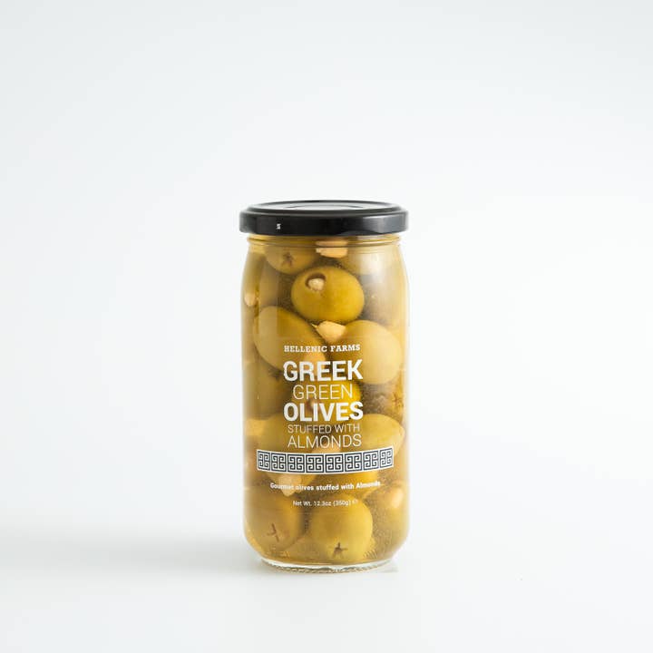 Hellenic Farms - Wholesale Olives - Hellenic Farms Greek Green Olives Stuffed w/ Almonds