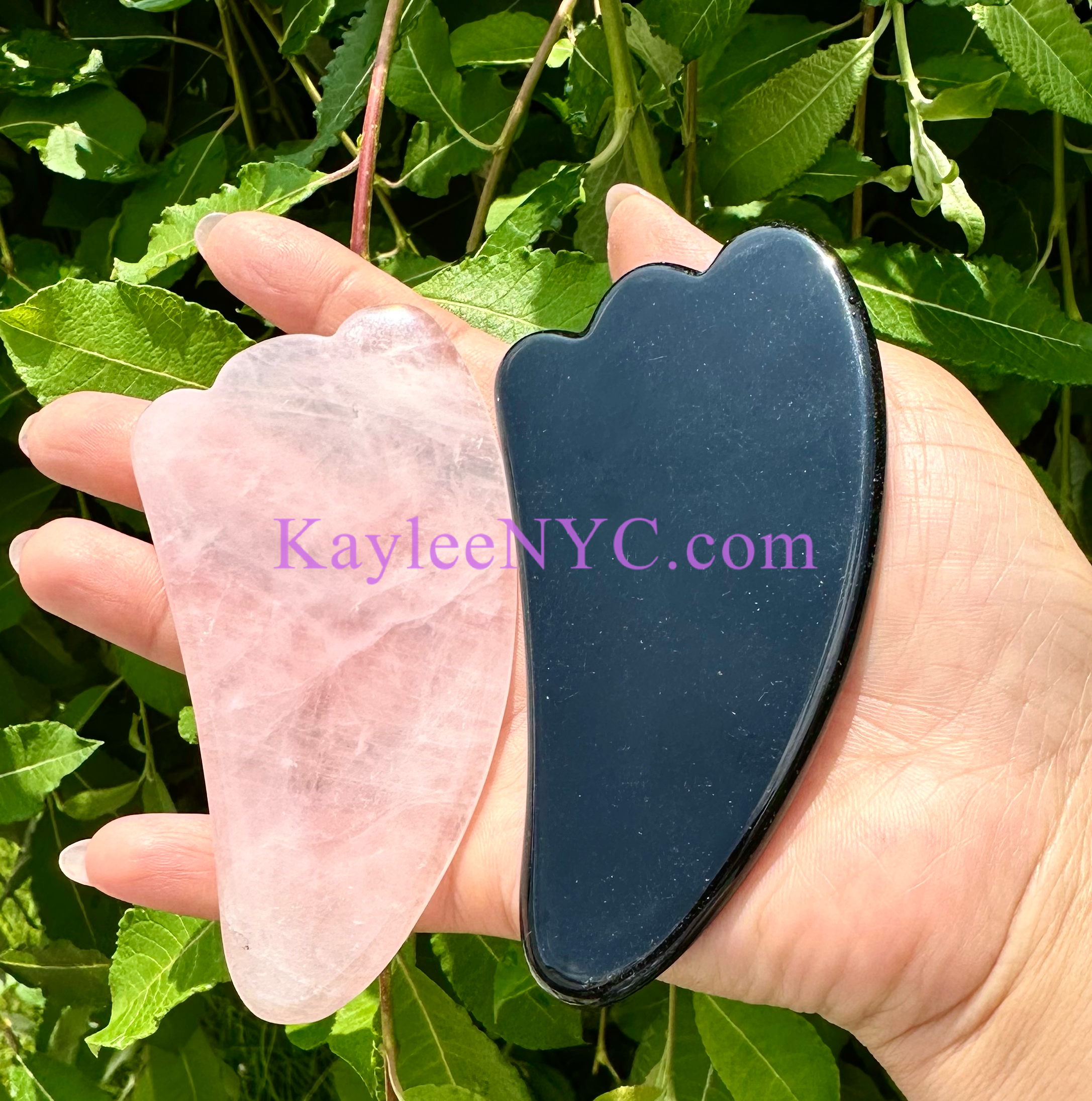 KayleeNYC - Vente Pierre et cristal de spiritualité - Gua Sha de Cristaux Naturels Mixte pour Guérison3