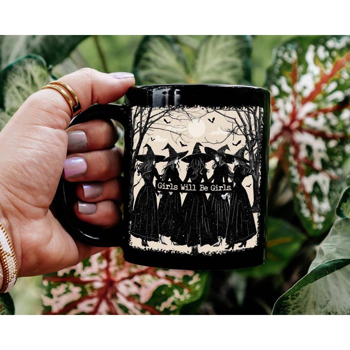 NVC Ecommerce LLC - Wholesale Coffee Mug - Girls Will Be Girls Witchy Halloween Mug, Feminist Halloween