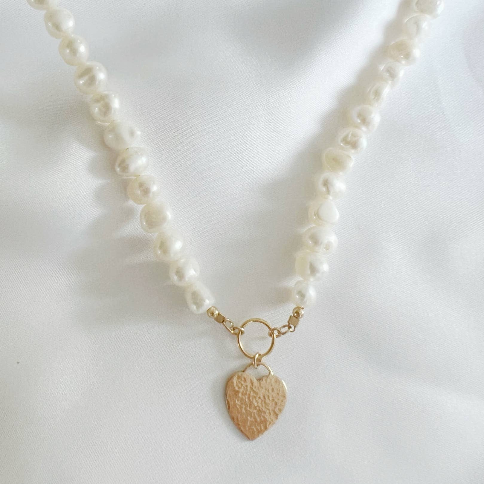 True by Kristy Jewelry - Wholesale Beaded/Pearl Necklace - Sunkissed Freshwater Pearl Heart Necklace Gold Filled6